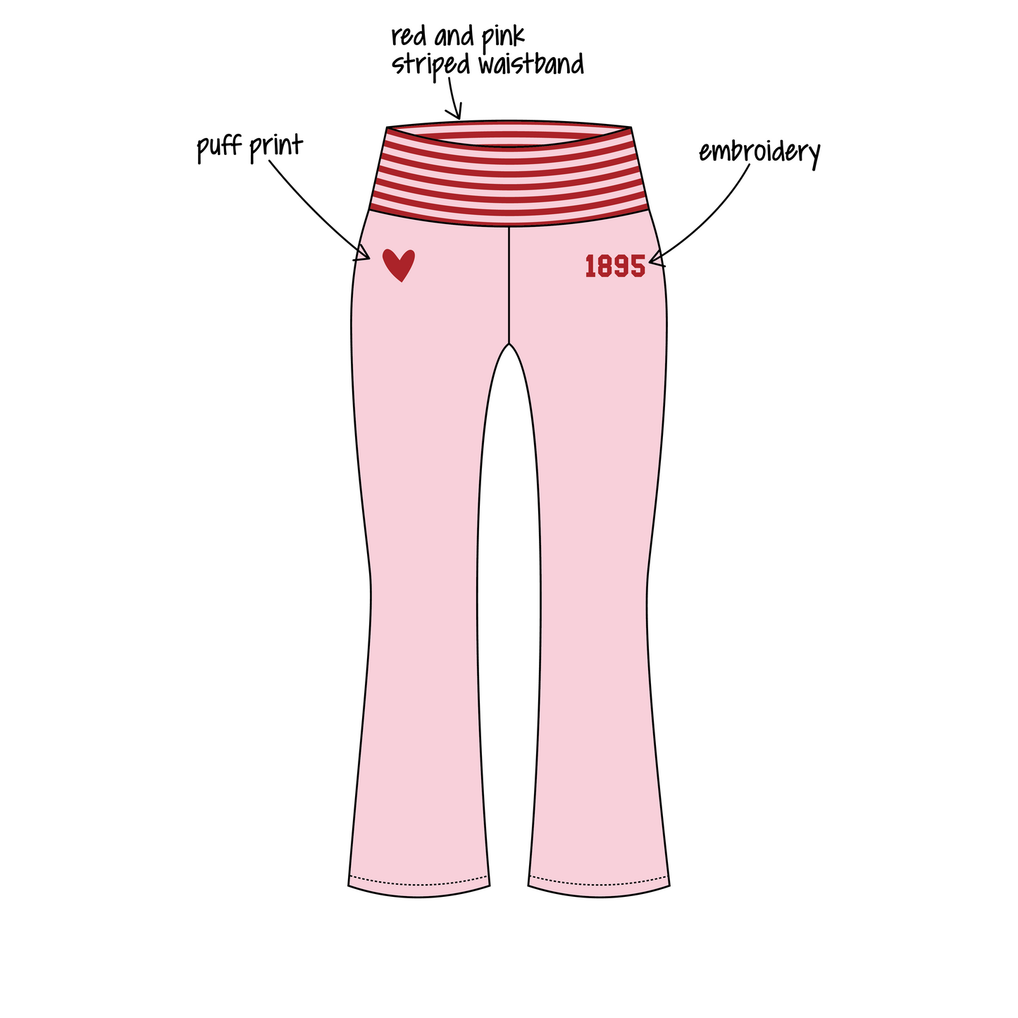 University of Virginia x Chi Omega 'Chi Omega Fall Merch 2026' Becca Foldover Yoga Pants