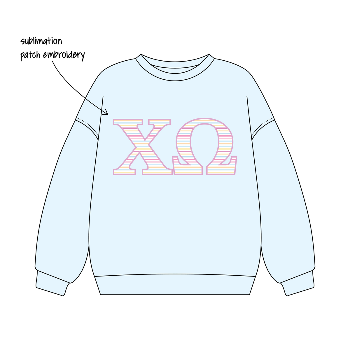 University of North Carolina at Wilmington x Chi Omega 'New girl merch' Signature Crewneck