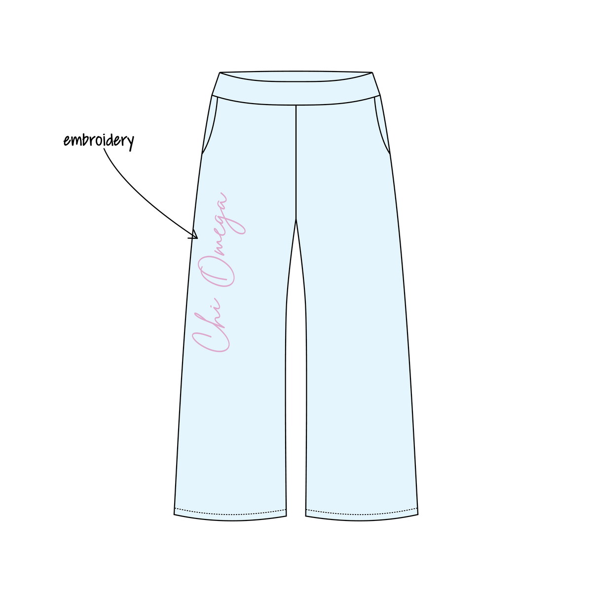 University of North Carolina at Wilmington x Chi Omega 'New girl merch' Jagger Wide-Leg Sweatpants