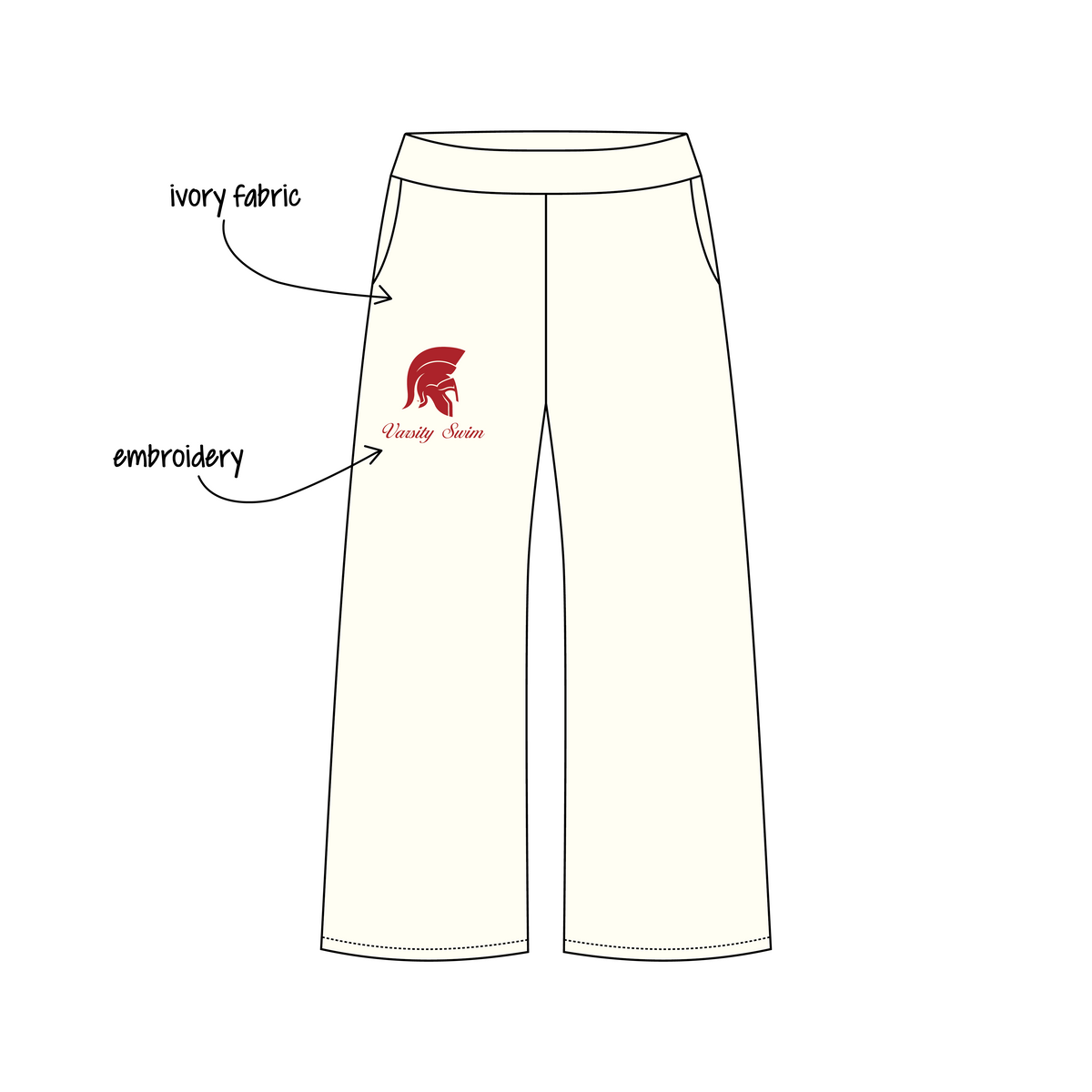 Sacred Heart Academy x Varsity Swim Team 'Fall 2026 Season' Jagger Wide-Leg Sweatpants