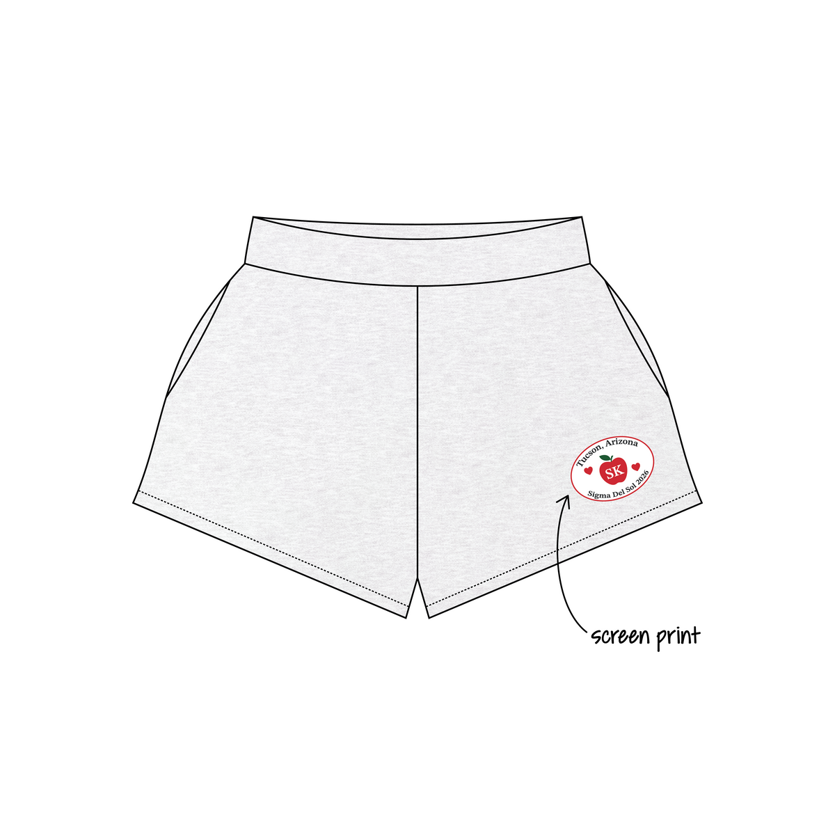 University of Arizona x Sigma Kappa 'Sigma Del Sol 2026' Ferbie Sweatshorts