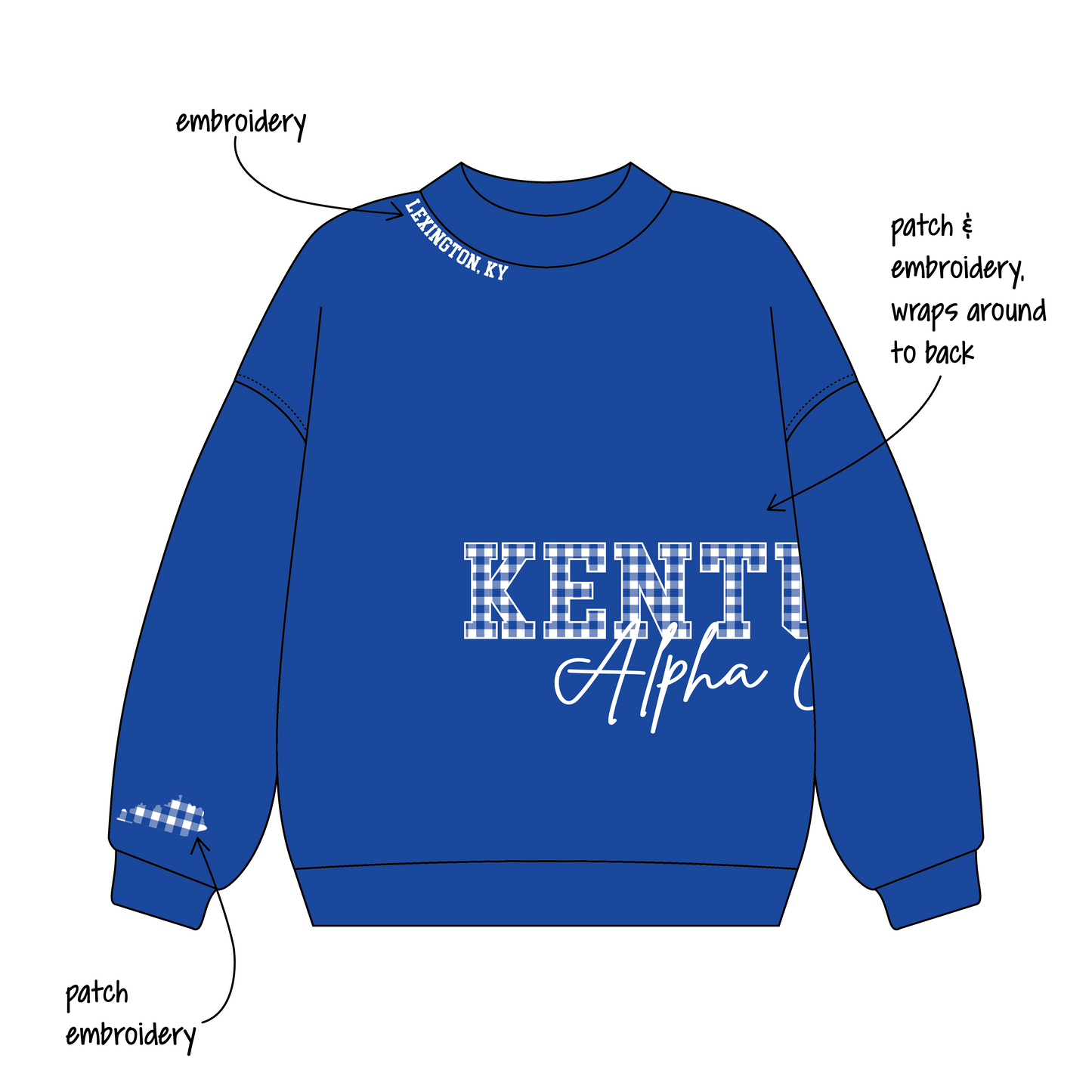University of Kentucky x Alpha Gamma Delta 'Fall semester chapter merch' Signature Mockneck