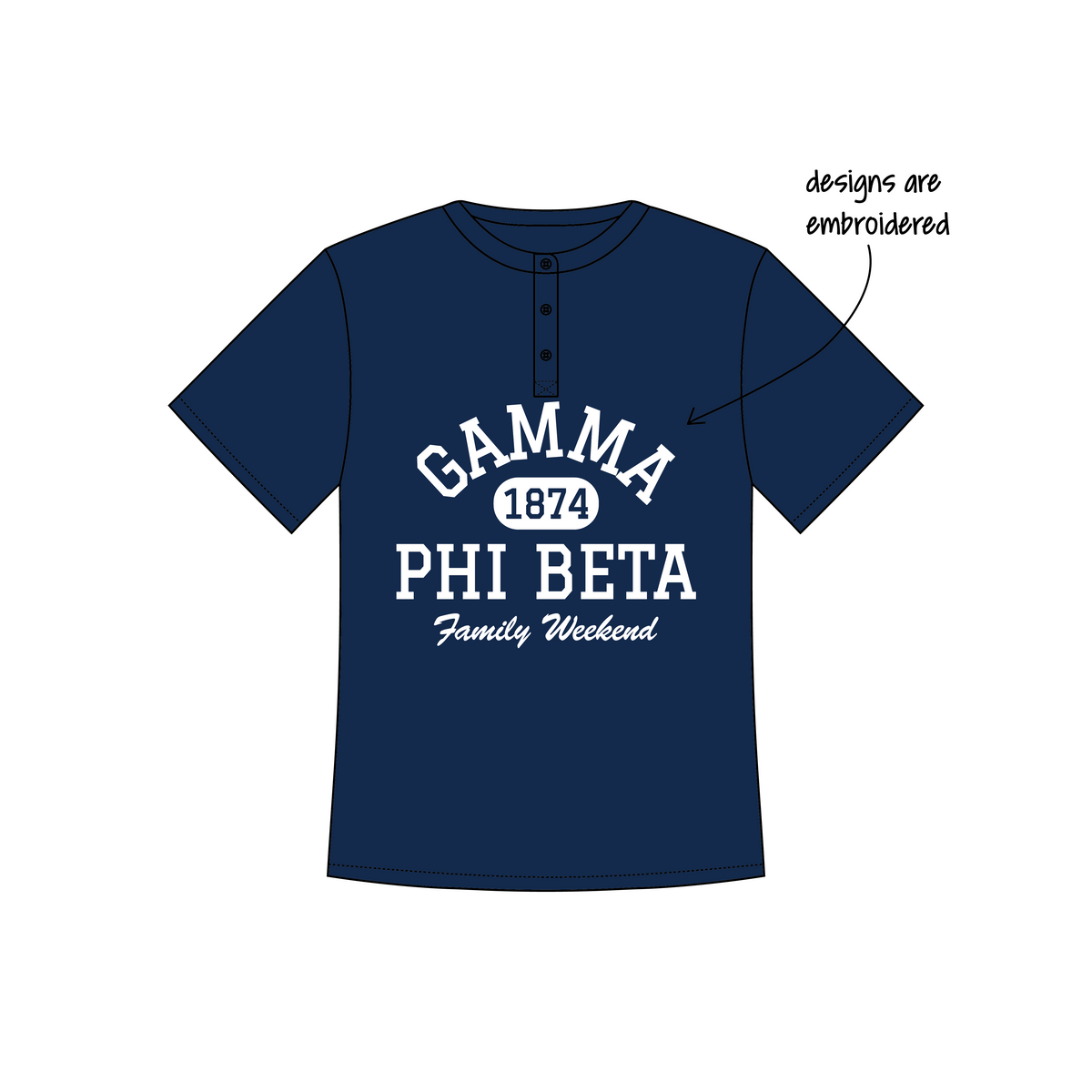 University of Colorado Boulder x Gamma Phi Beta 'Family Weekend' Olivia Short Sleeve Henley