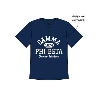 University of Colorado Boulder x Gamma Phi Beta 'Family Weekend' Olivia Short Sleeve Henley