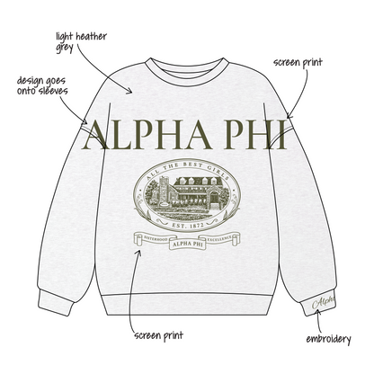 Iowa State University x Alpha Phi 'fall merch' Signature Crewneck