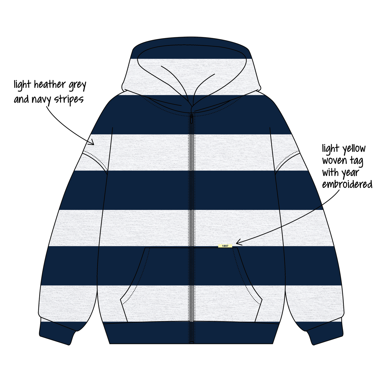 University of Kansas x Kappa Delta 'PR' Signature Zip-Up Hoodie