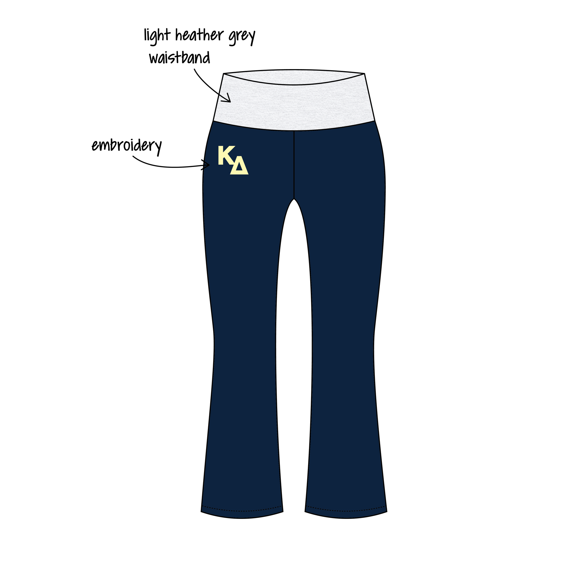 University of Kansas x Kappa Delta 'PR' Becca Foldover Yoga Pants