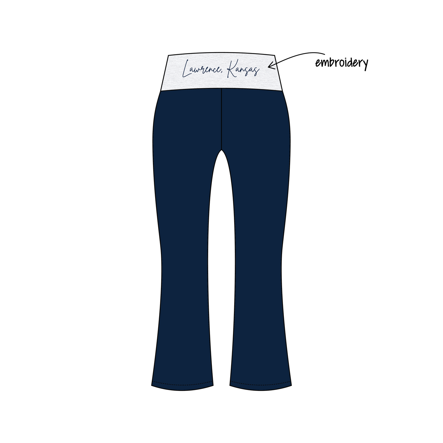 University of Kansas x Kappa Delta 'PR' Becca Foldover Yoga Pants