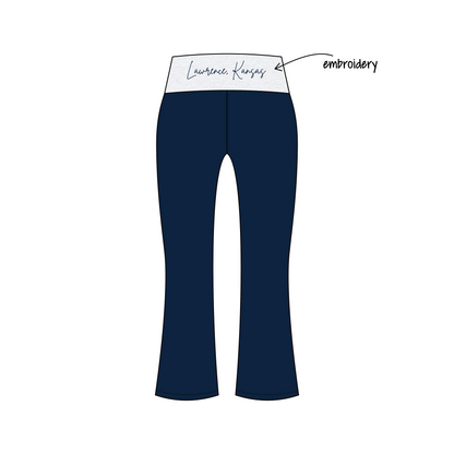 University of Kansas x Kappa Delta 'PR' Becca Foldover Yoga Pants