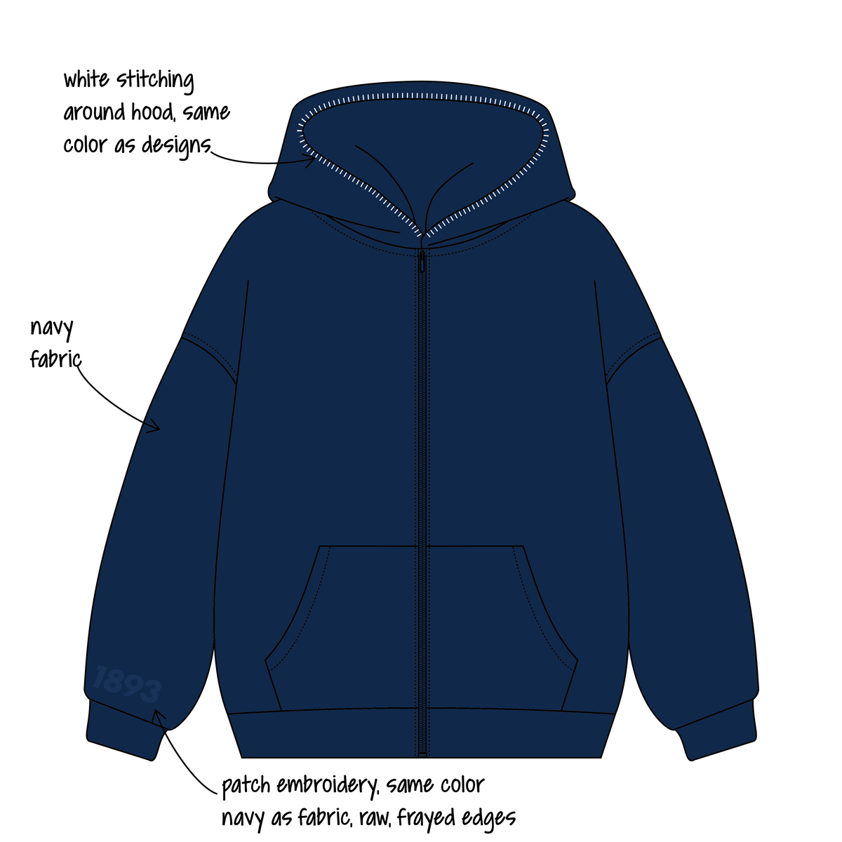 Penn State University x Alpha Xi Delta 'Fall merch' Signature Zip-Up Hoodie