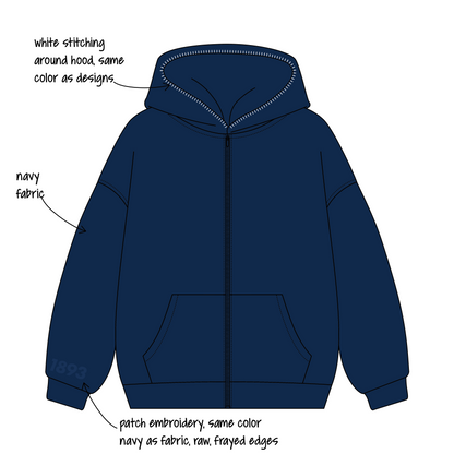 Penn State University x Alpha Xi Delta 'Fall merch' Signature Zip-Up Hoodie