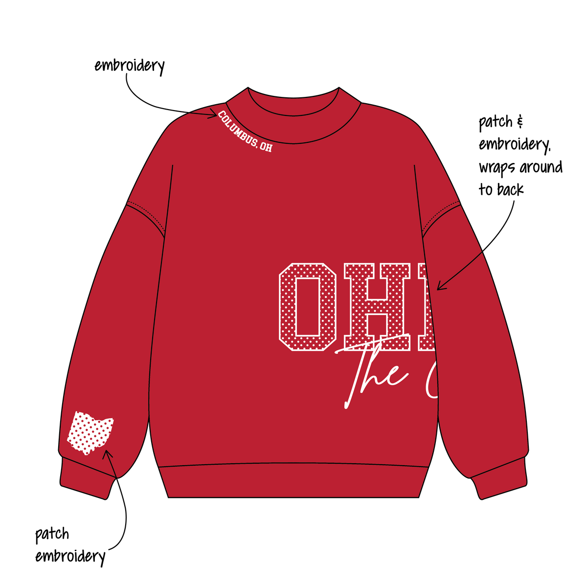 Ohio State University x Delta Delta Delta 'Fall Sweatset' Signature Mockneck