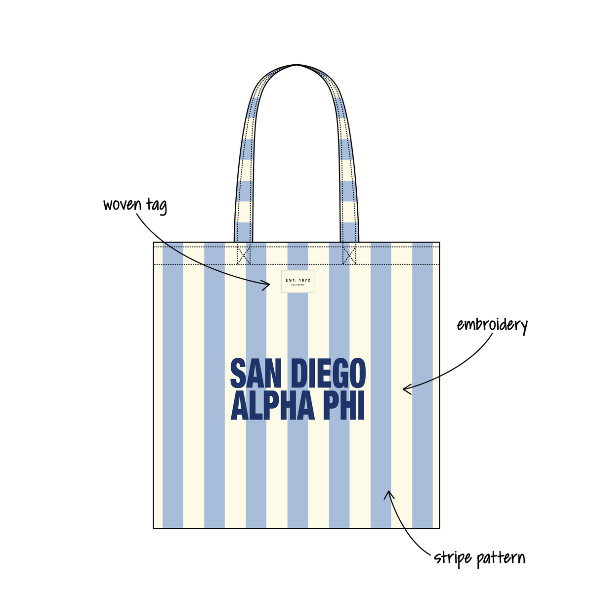 San Diego State University x Alpha Phi 'Parents Weekend' Signature Tote Bag