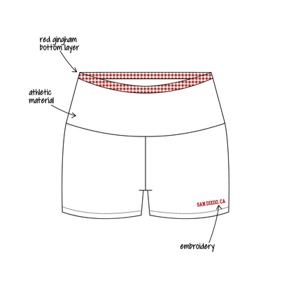 San Diego State University x Chi Omega 'Fall Set' Ava Layered Biker Shorts