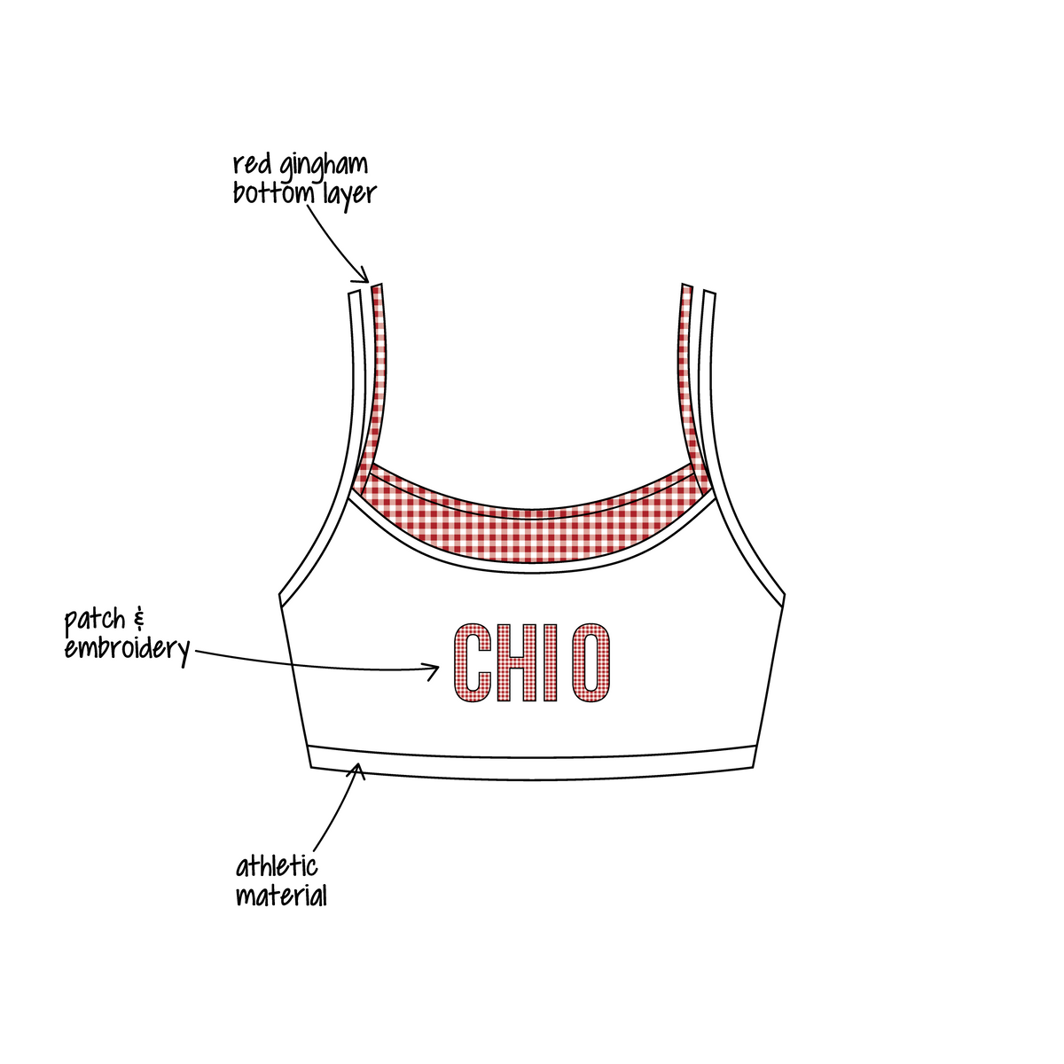 San Diego State University x Chi Omega 'Fall Set' Sara Double Layer Tank Top