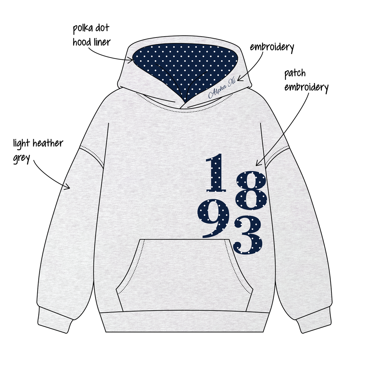 University of Washington x Alpha Xi Delta 'Fall Merch Sets' Signature Hoodie