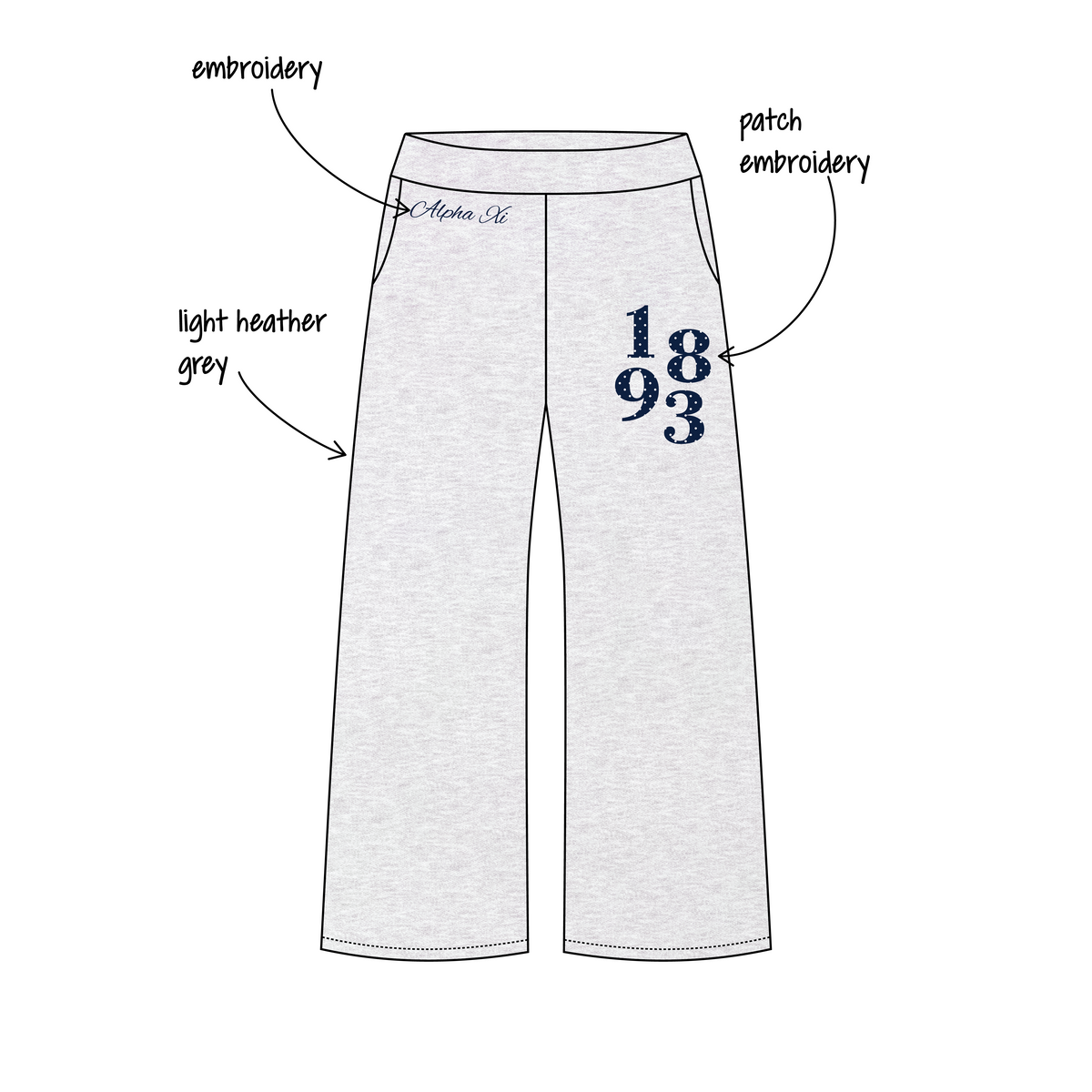 University of Washington x Alpha Xi Delta 'Fall Merch Sets' Jagger Wide-Leg Sweatpants