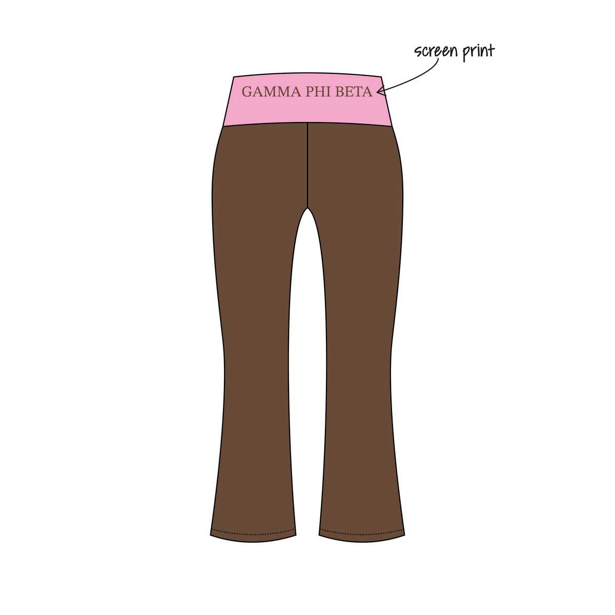 George Mason University x Gamma Phi Beta 'Fall Merch' Becca Foldover Yoga Pants