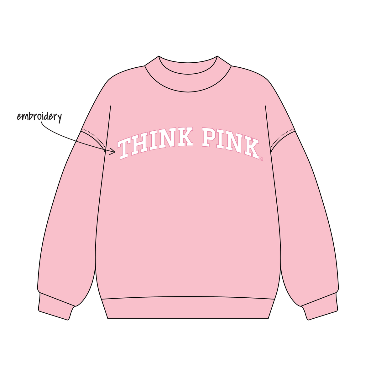 University of Wisconsin-Madison x Zeta Tau Alpha 'Think Pink Week' Signature Mockneck
