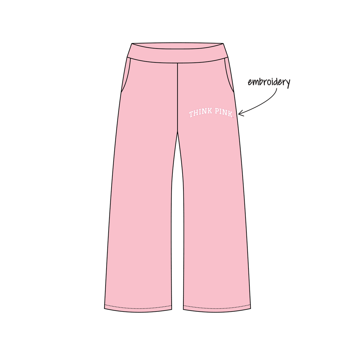 University of Wisconsin-Madison x Zeta Tau Alpha 'Think Pink Week' Jagger Wide-Leg Sweatpants