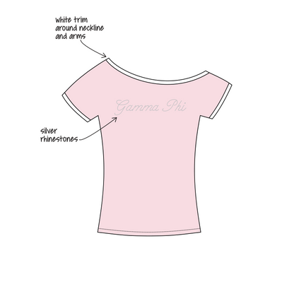 Purdue University x Gamma Phi Beta 'pr drop' Blaine Off-the-Shoulder Baby Tee