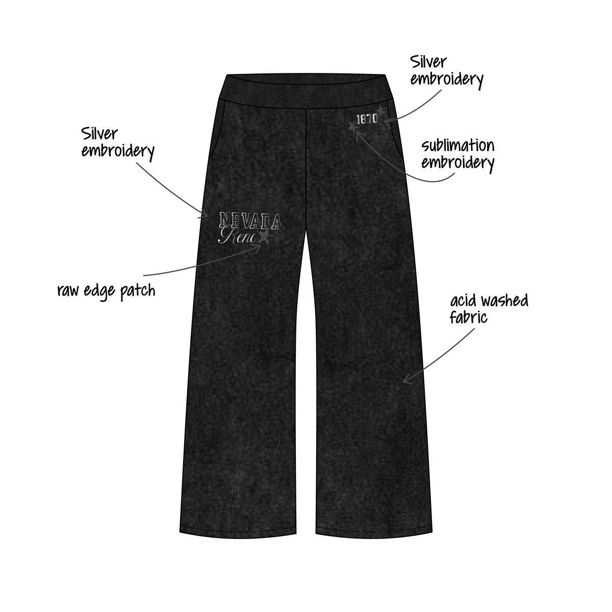 University of Nevada, Reno x Kappa Alpha Theta 'Winter merch drop' Jagger Wide-Leg Sweatpants
