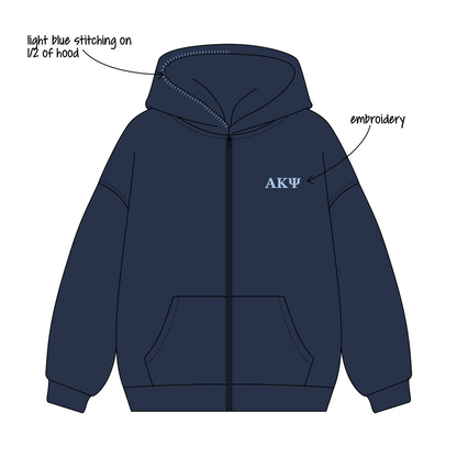 Pepperdine University x Alpha Kappa Psi 'Rush' Signature Zip-Up Hoodie