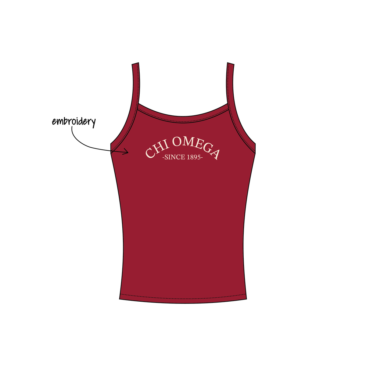 California Polytechnic State University, San Luis Obispo x Chi Omega 'Fall Merch 2026' Evie Tank Top