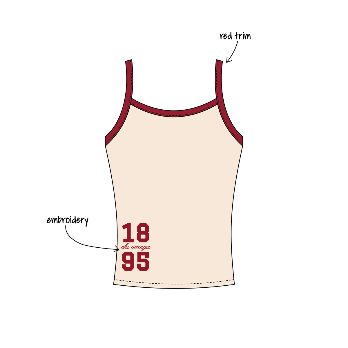 California Polytechnic State University, San Luis Obispo x Chi Omega 'Fall Merch 2026' Evie Tank Top