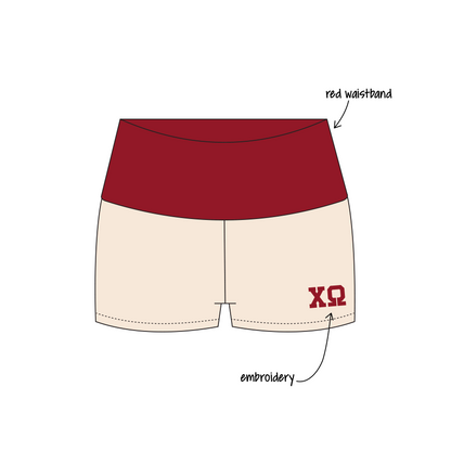 California Polytechnic State University, San Luis Obispo x Chi Omega 'Fall Merch 2026' Haven Foldover Shorts
