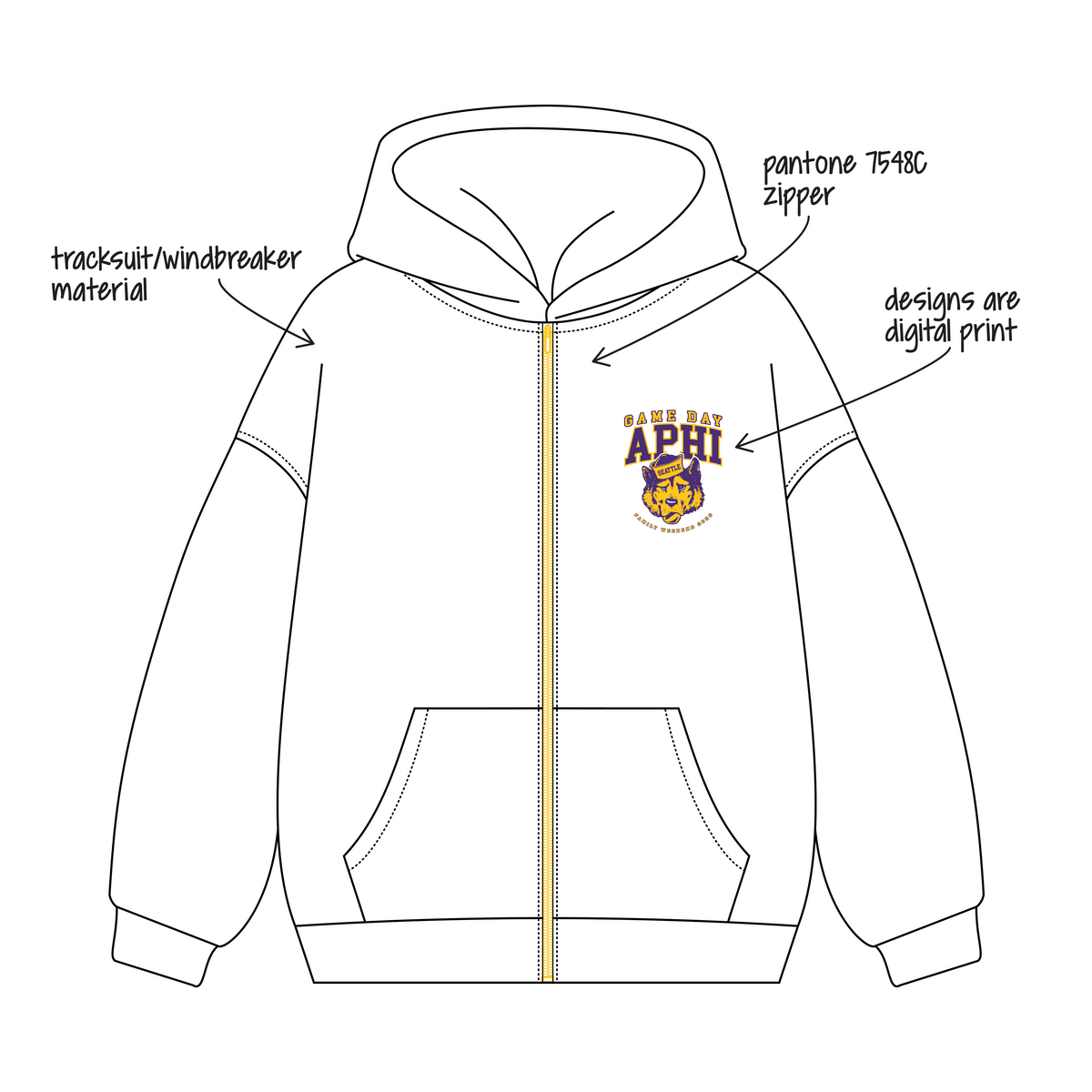 University of Washington x Alpha Phi 'Parents Weekend' Signature Zip-Up Hoodie