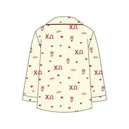 University of Arizona x Chi Omega 'Live in PJs' Signature Pajama Long Sleeve Top