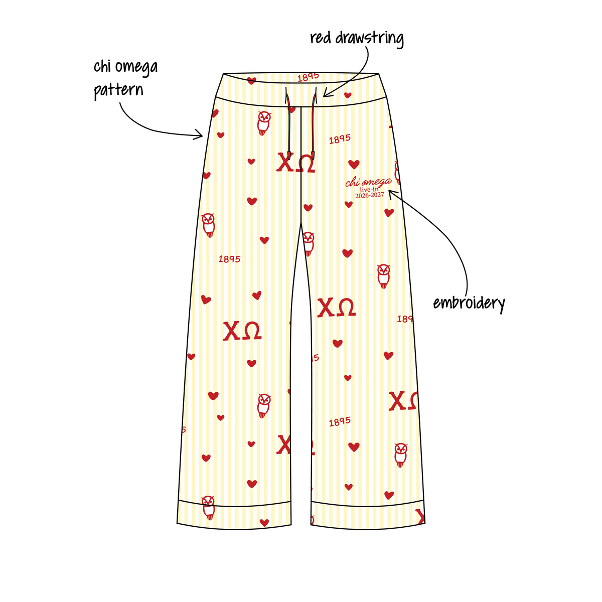University of Arizona x Chi Omega 'Live in PJs' Signature Pajama Pants
