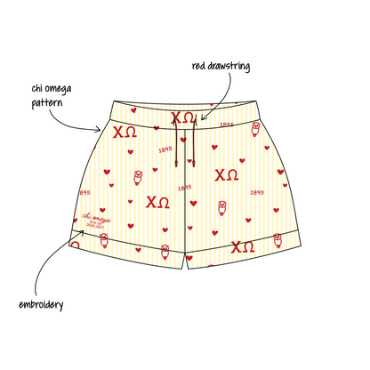 University of Arizona x Chi Omega 'Live in PJs' Signature Pajama Shorts