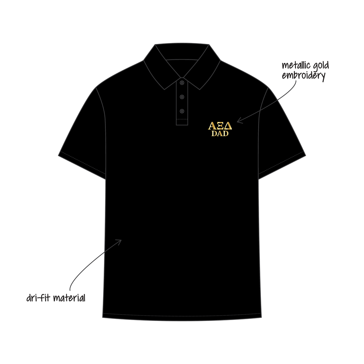 University of Central Florida x Alpha Xi Delta 'Dad's Day' Fern Polo Shirt