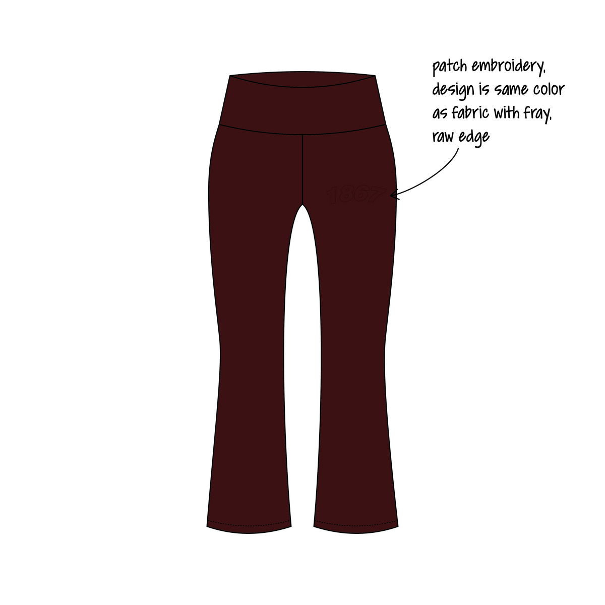 Washington State University x Pi Beta Phi 'Fall merch' Becca Foldover Yoga Pants