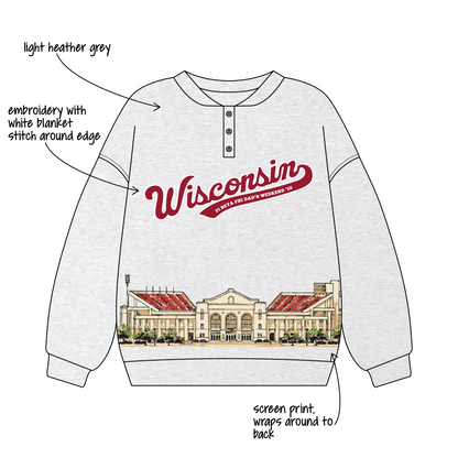 University of Wisconsin-Madison x Pi Beta Phi 'Dad's Weekend' Tara Button-up Crewneck