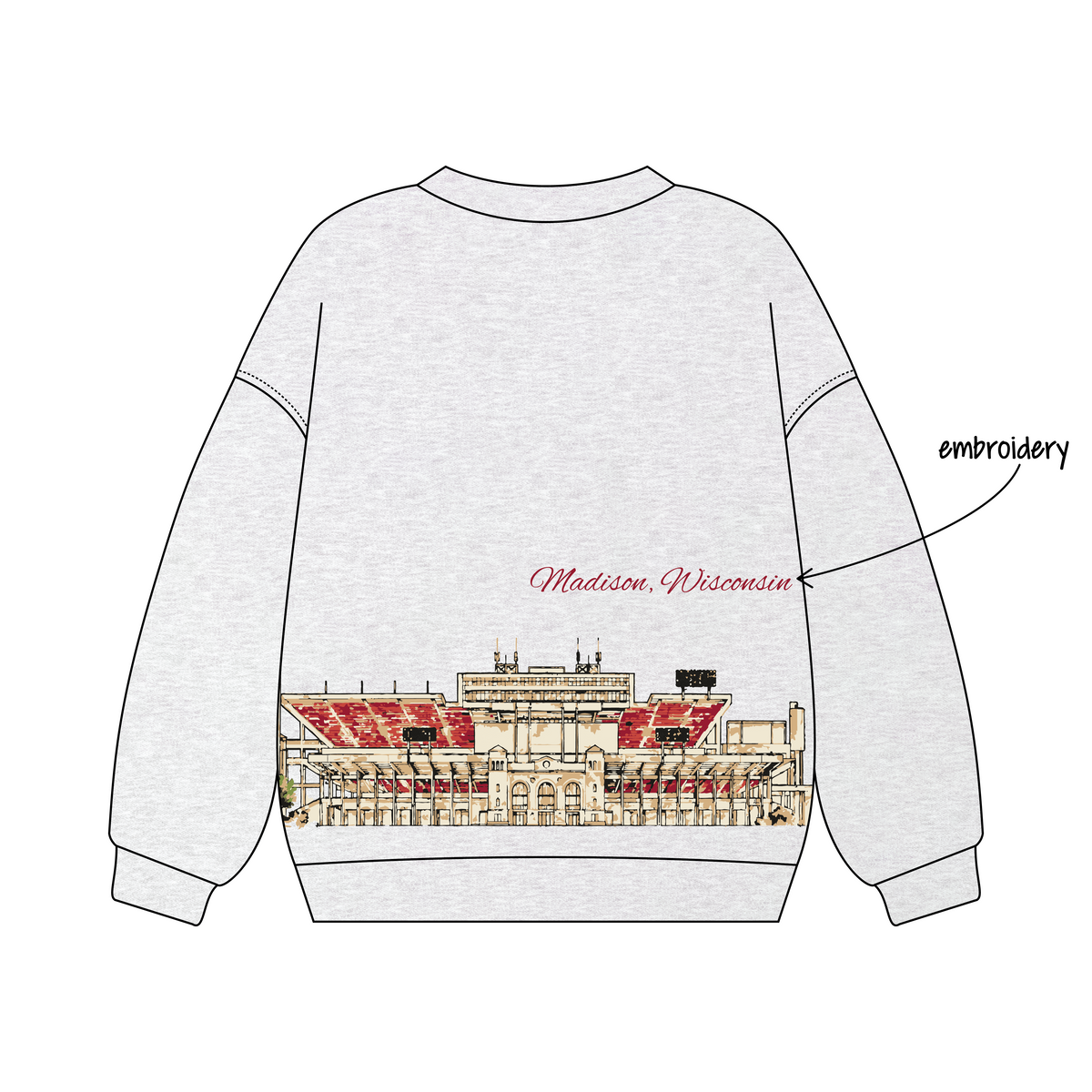 University of Wisconsin-Madison x Pi Beta Phi 'Dad's Weekend' Tara Button-up Crewneck