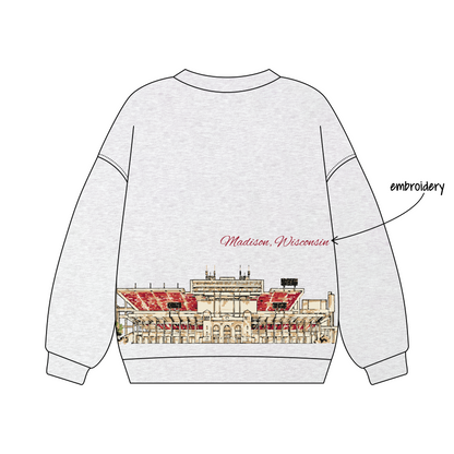 University of Wisconsin-Madison x Pi Beta Phi 'Dad's Weekend' Tara Button-up Crewneck