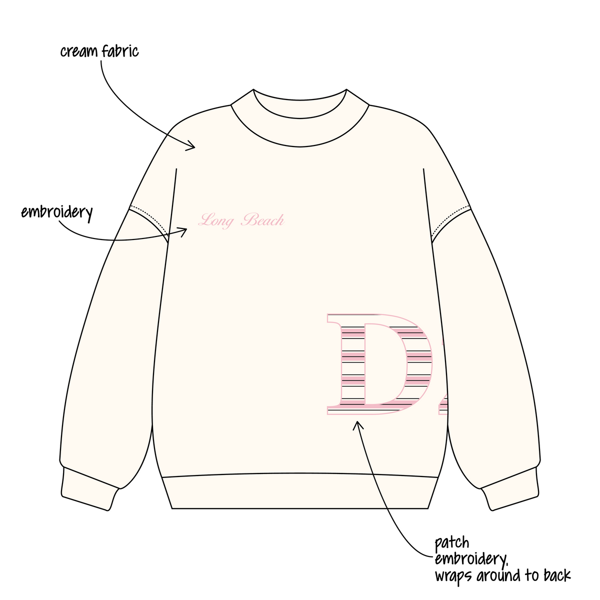California State University, Long Beach x Delta Zeta 'Retreat' Signature Mockneck