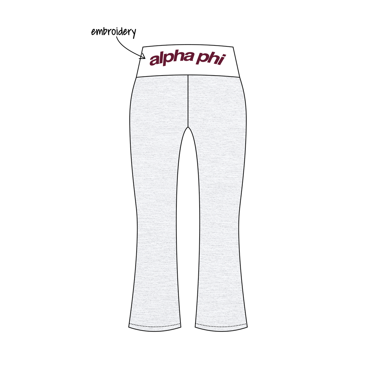 Duquesne University x Alpha Phi 'Fall merch' Becca Foldover Yoga Pants
