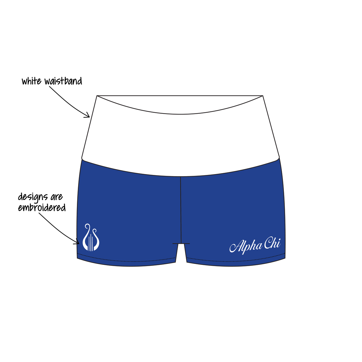 Baylor University x Alpha Chi Omega 'Exec merch' Haven Foldover Shorts