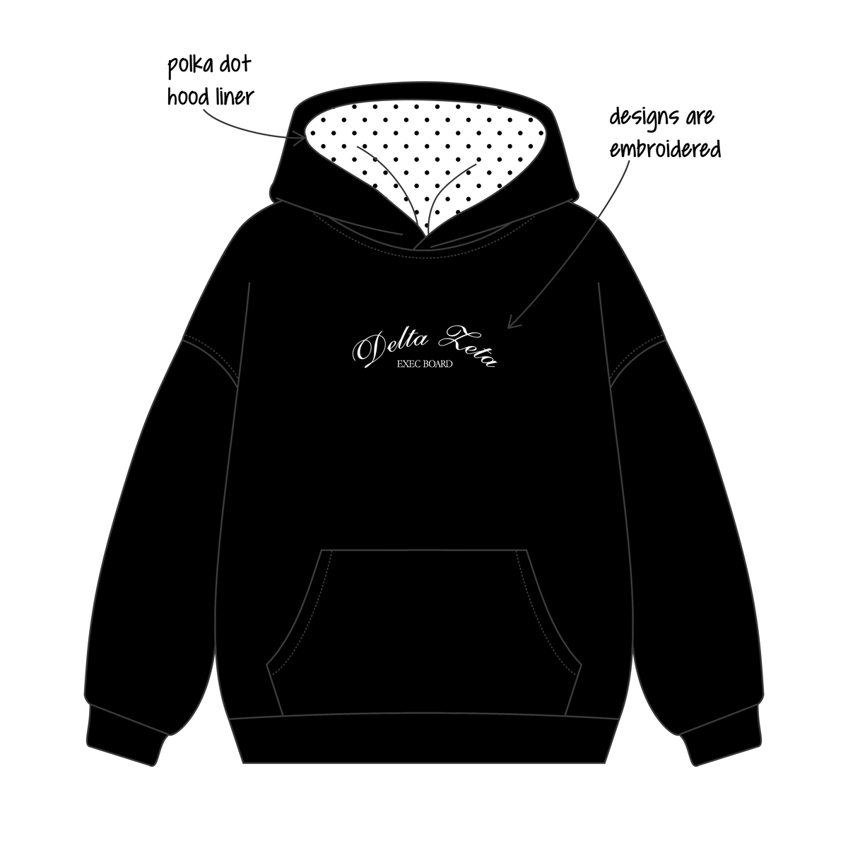 California State University, Long Beach x Delta Zeta 'exec merch' Signature Hoodie
