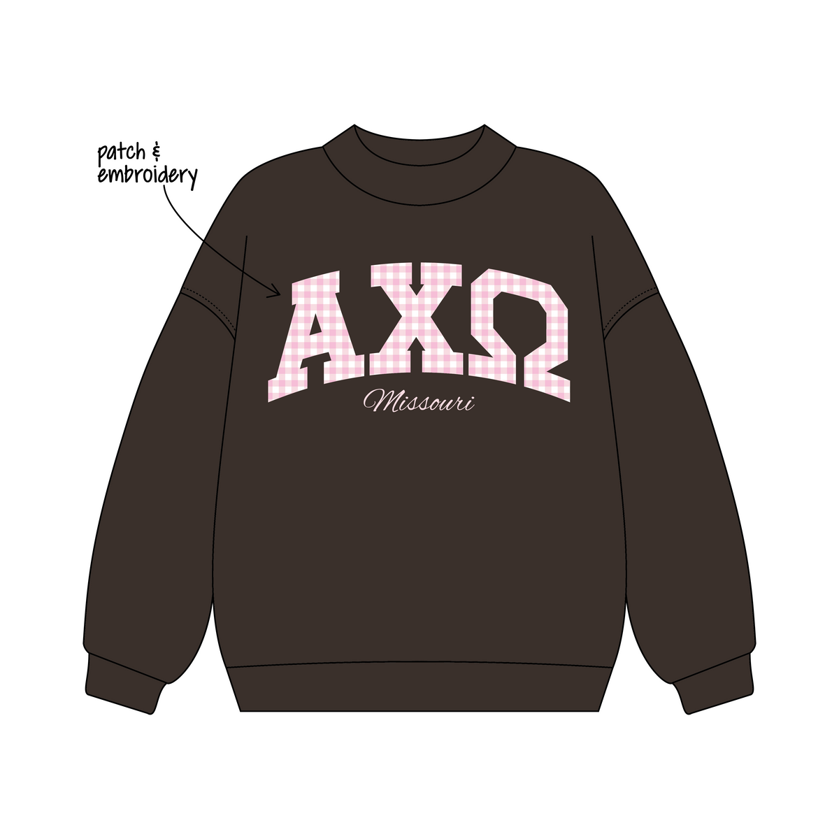 University of Missouri (Mizzou) x Alpha Chi Omega 'Pr/general fall drop' Signature Mockneck