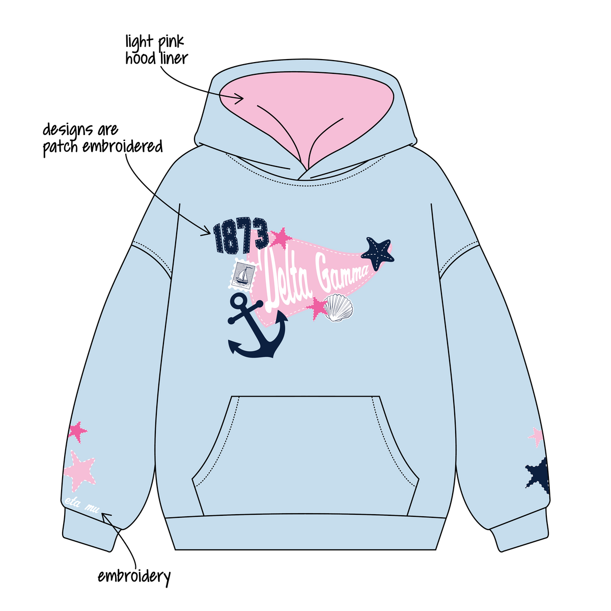 Lake Forest College x Delta Gamma 'Thanksgiving/Christmas' Signature Hoodie