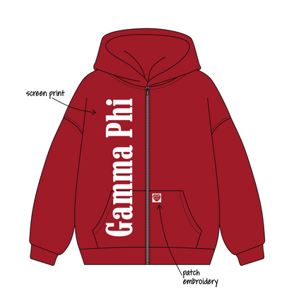Lehigh University x Gamma Phi Beta 'Fall 2026 Merch' Signature Zip-Up Hoodie