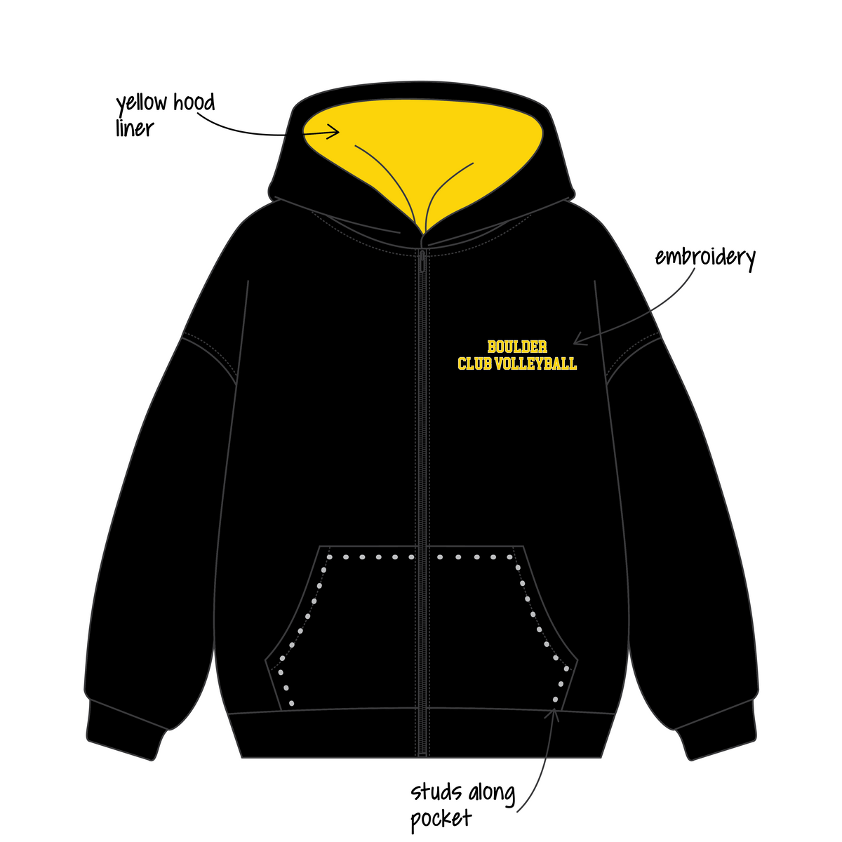 University of Colorado Boulder x Women's Club Volleyball 'Fall Merch 2026' Signature Zip-Up Hoodie