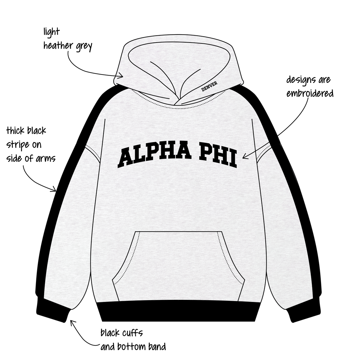 University of Denver x Alpha Phi 'Fall Sweat Sets' Signature Hoodie