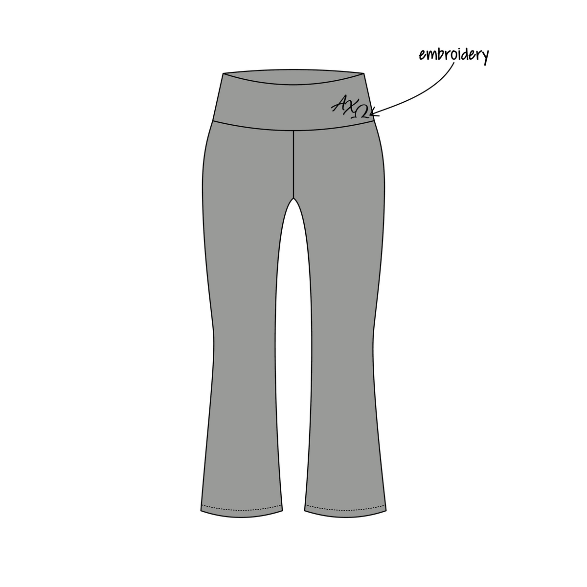 University of South Carolina x Alpha Chi Omega 'Senior merch' Becca Foldover Yoga Pants