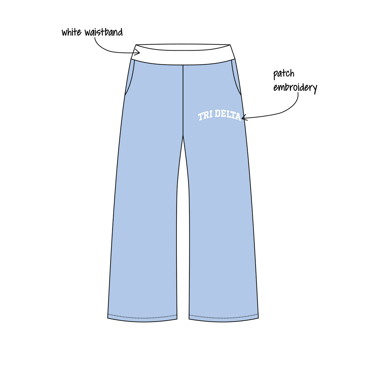 Illinois State University x Delta Delta Delta 'PR Live In Merch' Jagger Wide-Leg Sweatpants